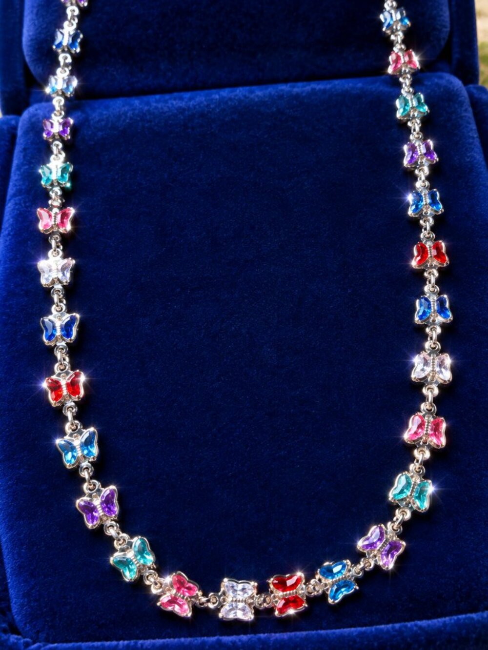 Necklace choker boho butterfly  colorful